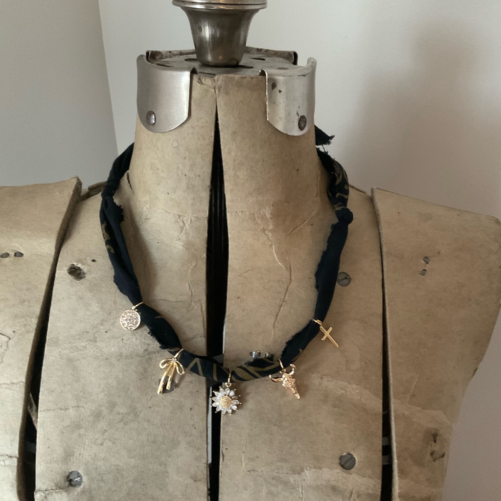 Gold And Black Charm Necklace 29$